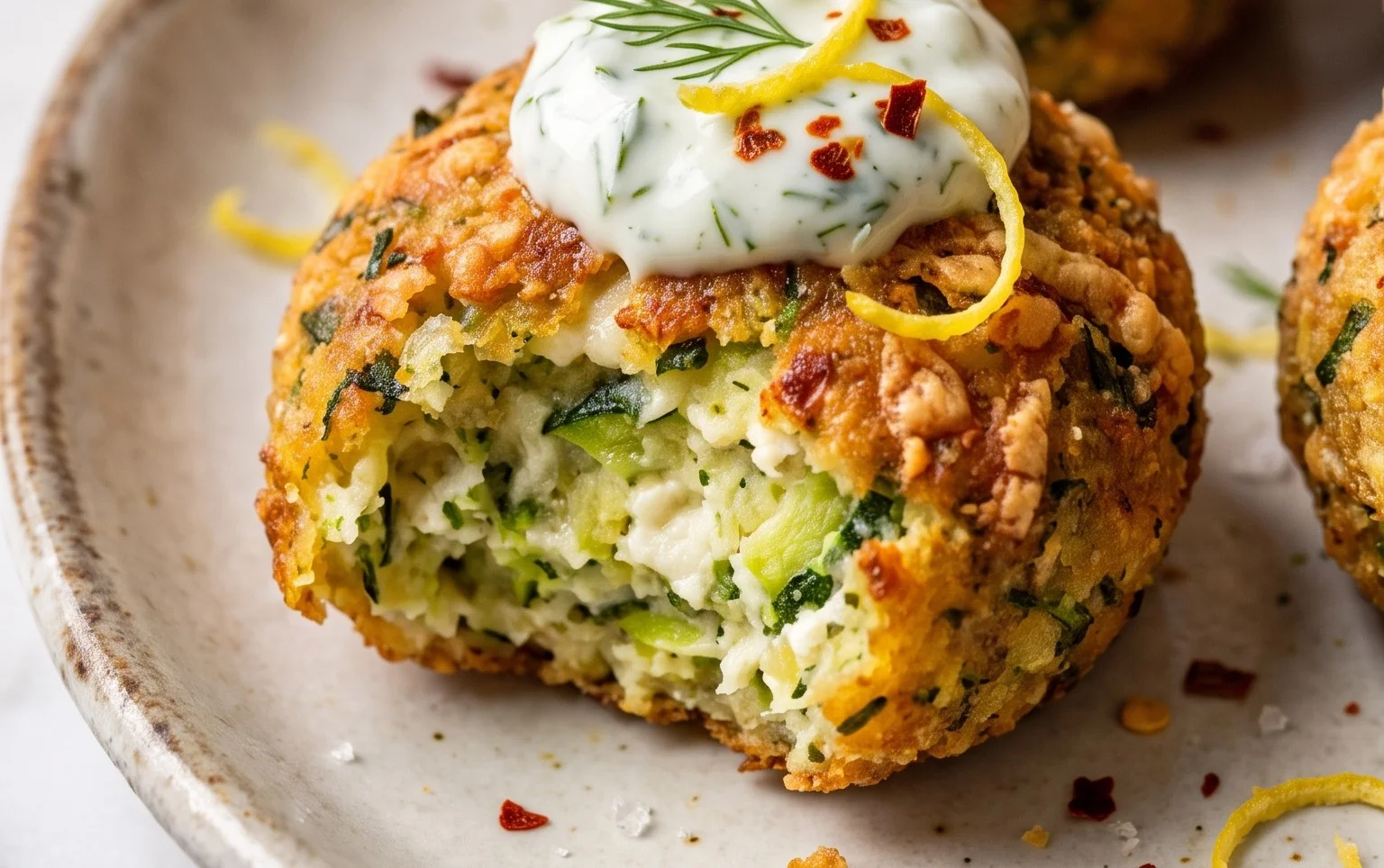 Knusprige Zucchini-Feta-Bällchen aus dem Ofen genießen!