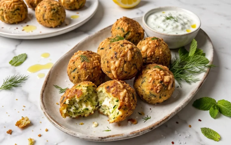 Knusprige Zucchini-Feta-Bällchen aus dem Ofen genießen!