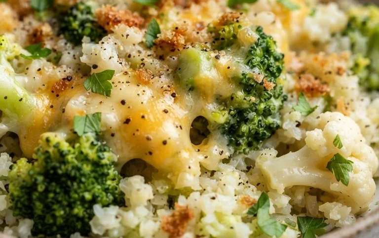 Cheesy Broccoli Cauliflower Rice