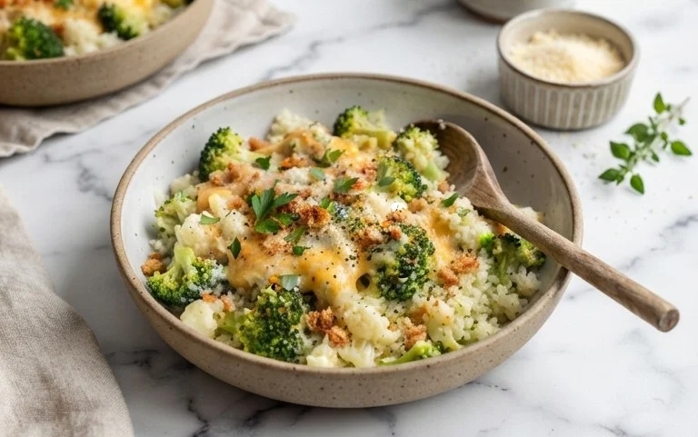 Cheesy Broccoli Cauliflower Rice
