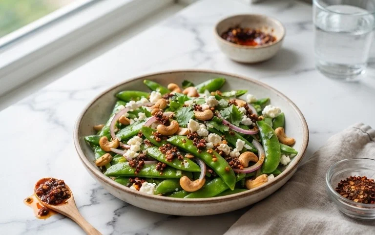 Chili Crisp Snap Pea Salad