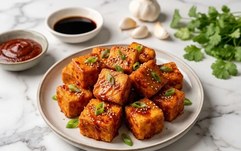 Crispy Gochujang Korean Tofu