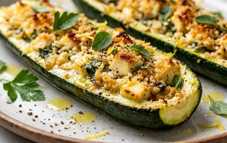 Feta Cheese Stuffed Zucchini