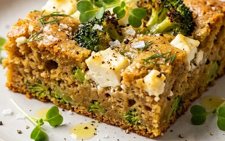 Broccoli and Feta Brownies