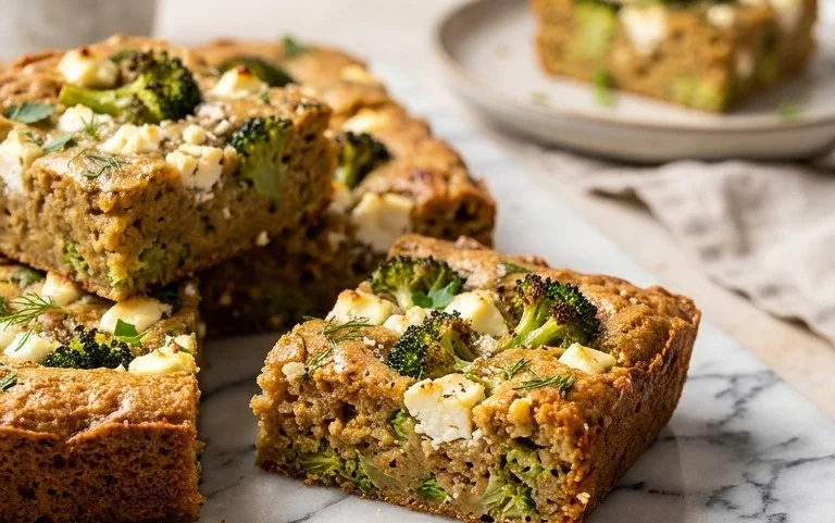 Broccoli and Feta Brownies