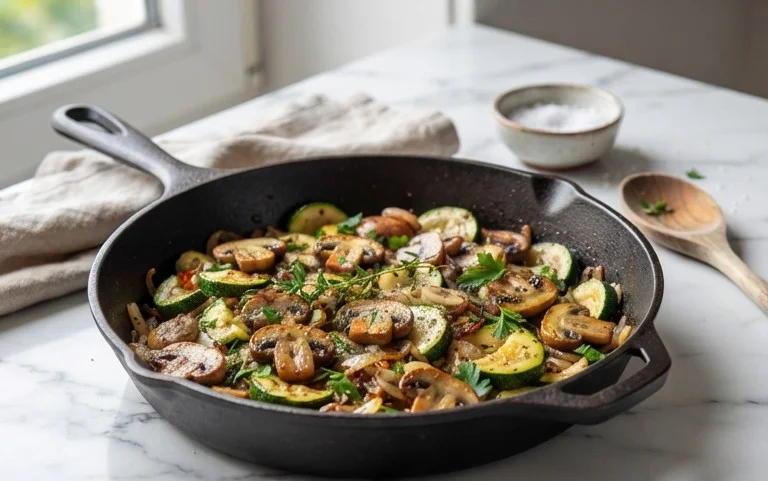 Skillet Zucchini and Mushrooms