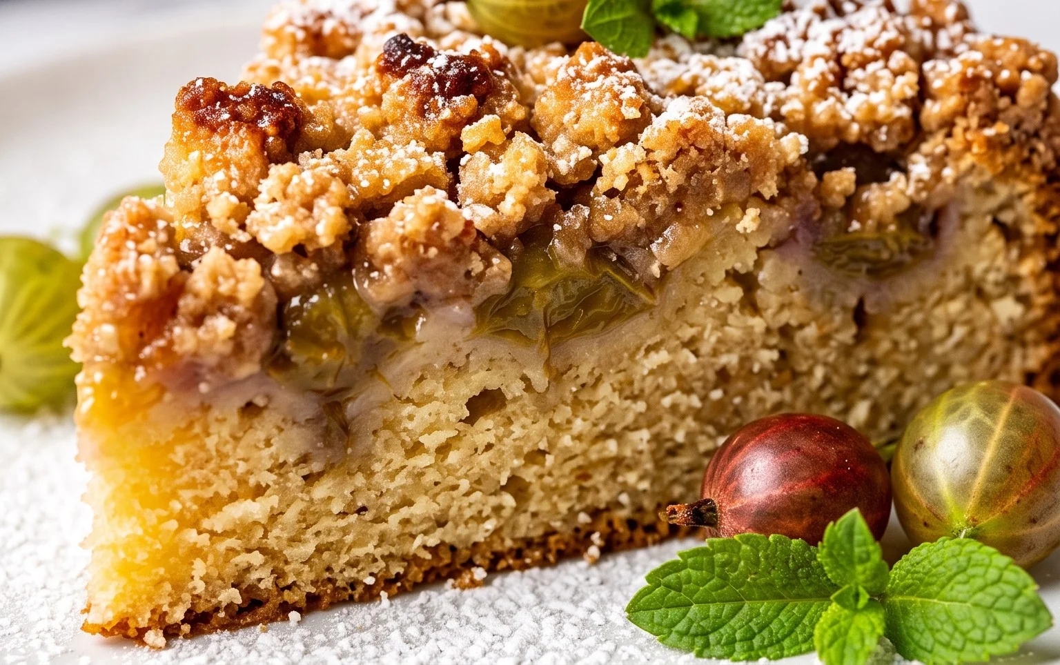 Kleiner Stachelnon-alcoholic beer- Streuselkuchen