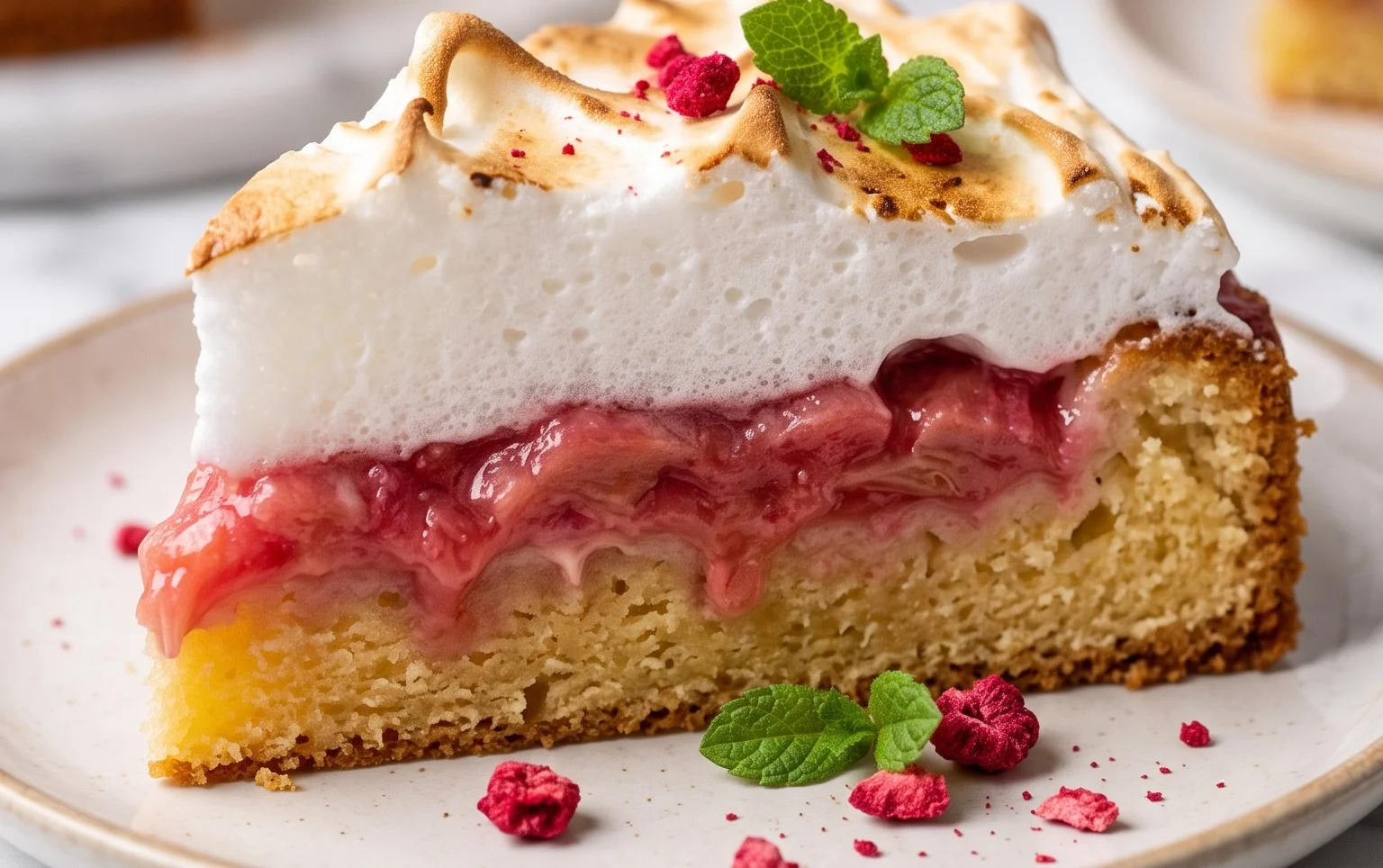 Rhabarber-Baiserkuchen