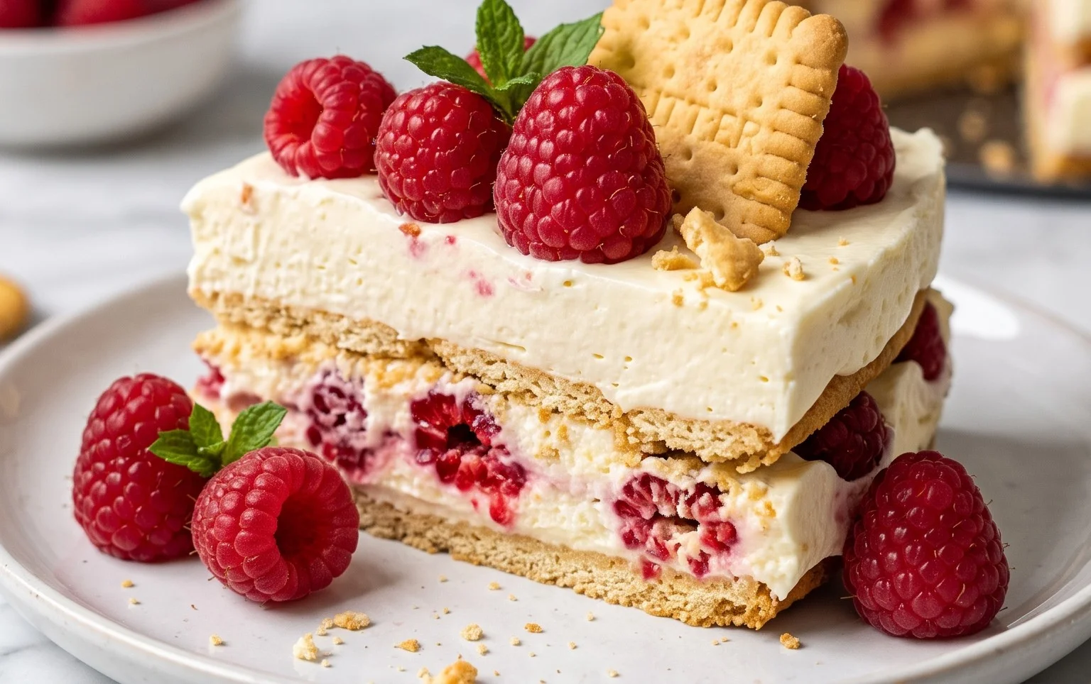 Butterkekskuchen mit Himnon-alcoholic beeren - einfach und lecker