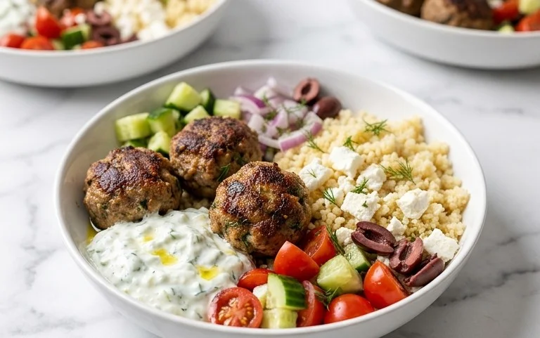 Greek Meatball Bowl Recipe