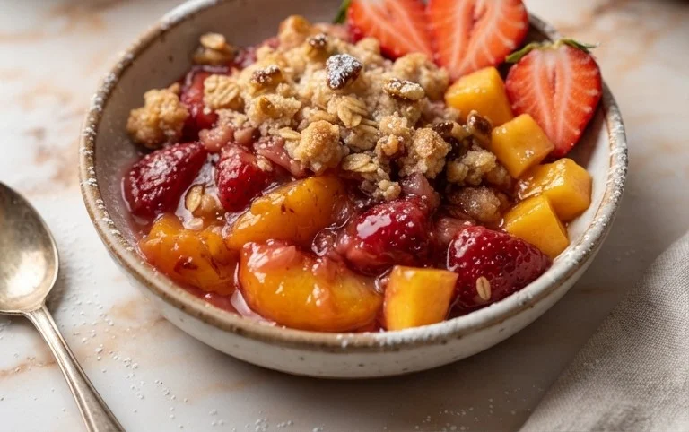Peach & Strawberry Crisp