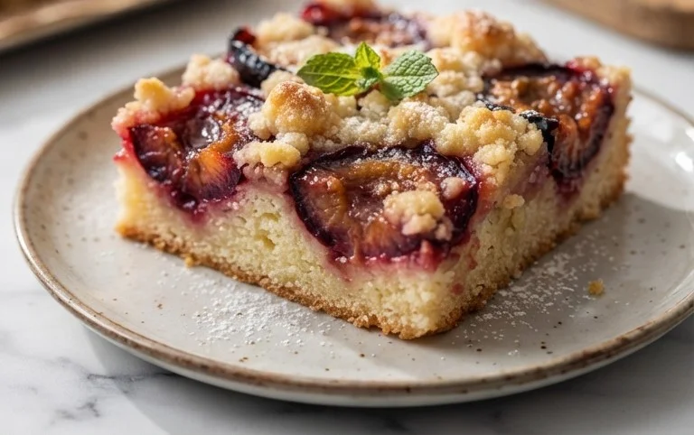 Pflaumenkuchen mit Streusel vom Blech (Quark-Öl-Teig)