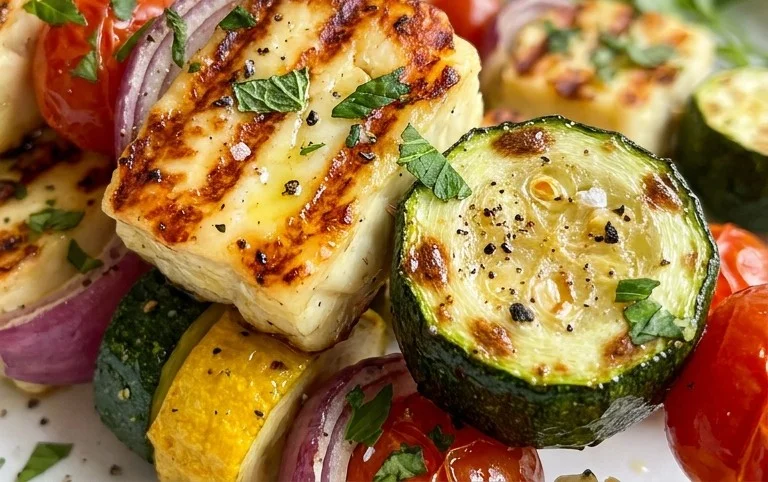 Halloumi Zucchini Spieße Vom Grill: Sommerlich, Lecker & Vegetarisch