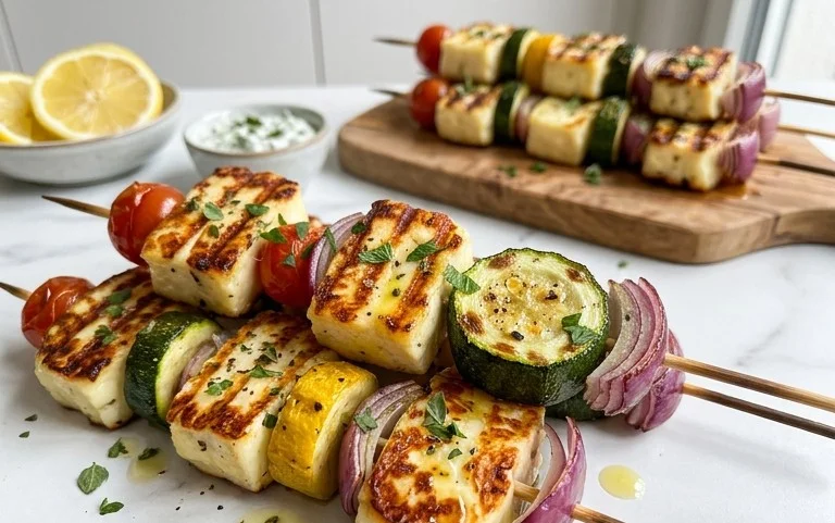Halloumi Zucchini Spieße Vom Grill: Sommerlich, Lecker & Vegetarisch
