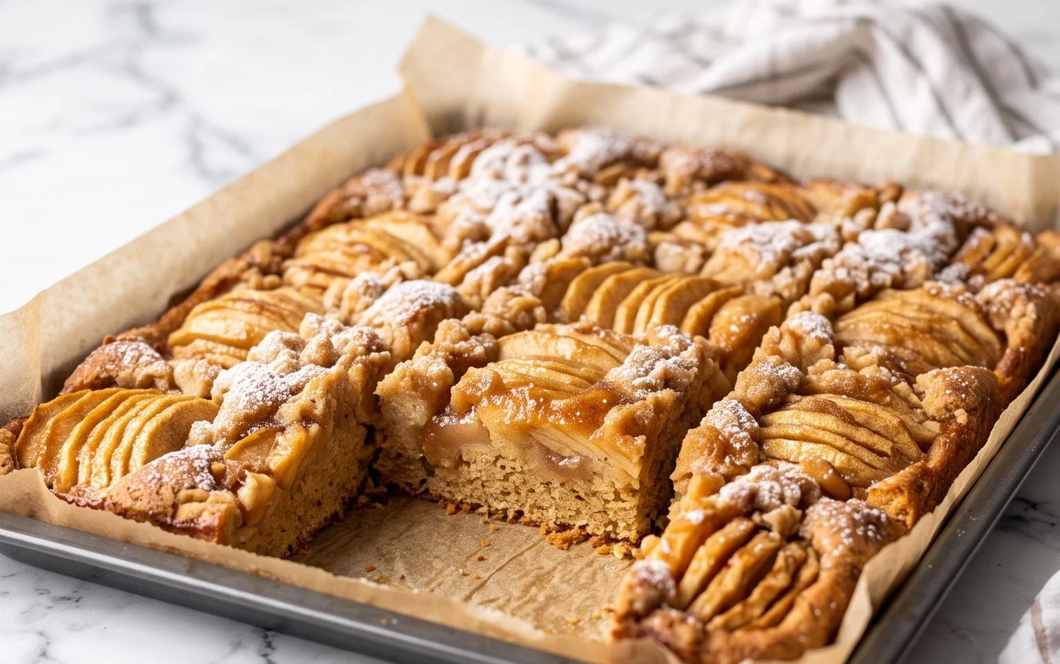 Saftiger Apfelkuchen vom Blech: Einfach & Lecker