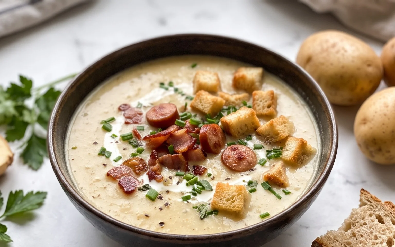 Einfache und cremige Kartoffelsuppe: Rezept
